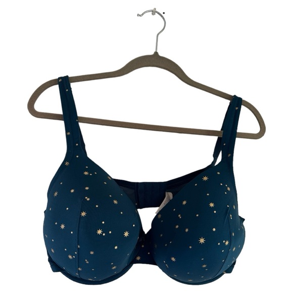 Cacique full coverage Underwire Push Up Sexy Bra in Blue Shooting Stars Sz 42DD - Picture 1 of 10